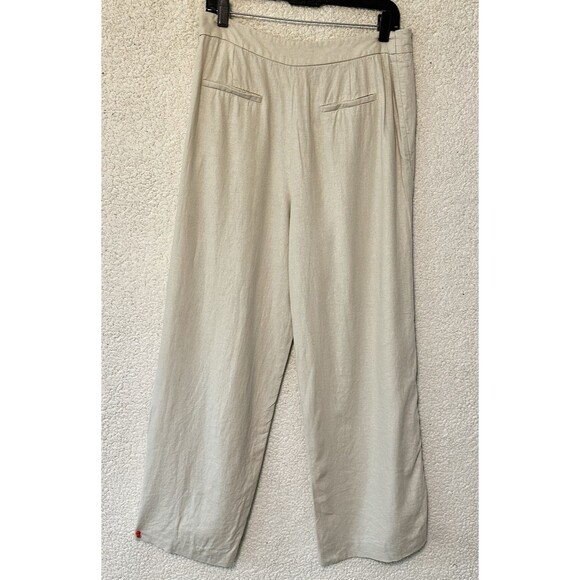 ZARA WOMAN LINEN BLEND PAREO PANTS TROUSERS LIGHT BEIGE Size‎ L - Picture 8 of 13